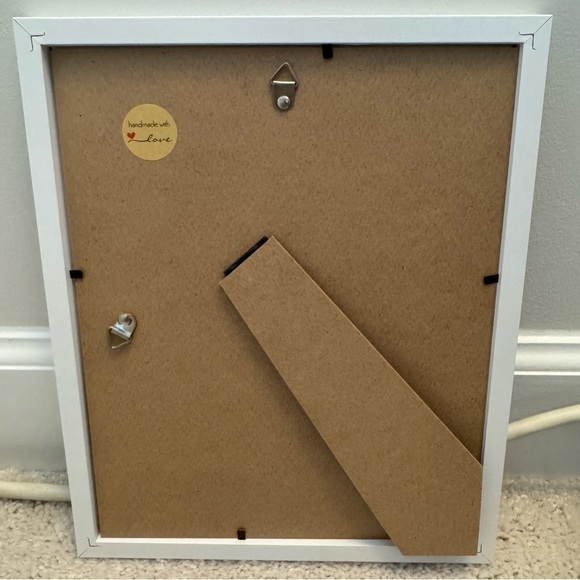 Handmade Pressed Flower Teddy Bear Art 8” x 10” Frame - Picture 4 of 4